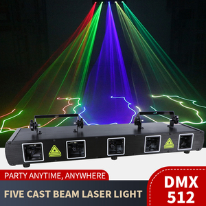 WUZSTAR - Luz Estroboscópica de 5 Lentes con Láser DMX, Luz de Haz para <span class=keywords><strong>DJ</strong></span>, KTV, Fiesta de Baile, Discoteca, Control por Voz, Luz de Discoteca para el Hogar, Club Nocturno, <span class=keywords><strong>Bar</strong></span>, Escenario, <span class=keywords><strong>DJ</strong></span> - Product Image 4