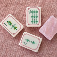 Tuiles de Mahjong Américain Gravées en Acrylique Rose Clair Personnalisées par Ava Factory – Ensemble de Mahjong Américain – Cadeau de Fête