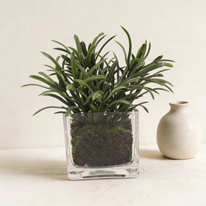 Plante artificielle de gladiolus de haute qualité en pot en <span class=keywords><strong>verre</strong></span> avec faux sol, petite plante artificielle pour la maison et le bureau - Product Image 2