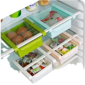 Organizador para gaveta para geladeira, prateleira em plástico para congelar e armazenamento