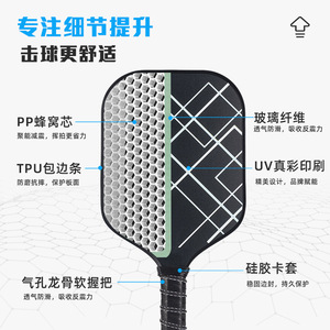 Raquette de pickleball en fibre de verre à face large sans bordure, pour l'entraînement, avec sac de transport et ensemble de balles - Product Image 2