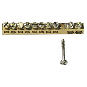 Brass <b>Terminal</b> Block 10 Hole 7.1mm Length 1.3mm Height Screw Included - Product Image 1