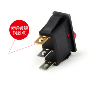 Interrupteur à bascule KCD3 3 broches SPST 10A 250V avec voyant lumineux pour appareils électroménagers - Product Image 2