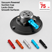Plaque de fixation pour caméra à ventouse multi-trous 4,5, 5 et 6 pouces, en métal, avec pompe à ventouse puissante pour stabilité accrue sur le toit de voiture, pour base de camping-car