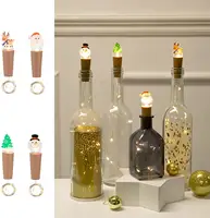 Newish cordão de luz de led para decoração, cobre, rena, boneco de neve, decoração caseira, garrafa de vinho, cordão