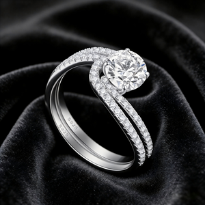 925 <b>Silver</b> Women's <b>Ring</b> Luxury Rhodium Plated Zirconia Jewelry Daily Engagement & Party Promise <b>Ring</b> <b>Set</b> - Product Image 6