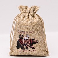 Sac cadeau en jute réutilisable avec logo personnalisé, petite pochette en jute durable, recyclable