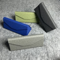 Étui pliable triangulaire en PU écologique 2026, fait main en cuir, avec logo personnalisé imprimé, pour lunettes de soleil – Emballage pliable