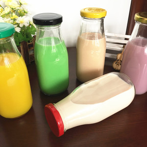 Botella de Vidrio para Leche de 330ml y 500ml, Botella de Vidrio para Té con Leche y Fruta, Venta al por Mayor con Tapa - Product Image 2