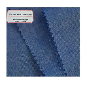 Dyed Soft Combed Blue Tissu Chambray Cotton Fabric For Young Women Clothes Sun Dress Shirt