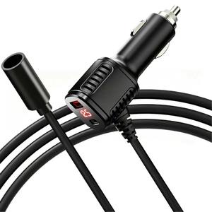 Câble allume-cigare Mini Star de 5 m pour appareils miniatures avec affichage numérique et double ports USB - Product Image 1