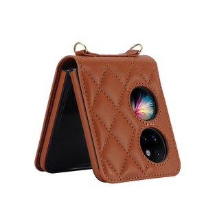 สายคล้องไหล่หนัง PU ที่ใส่นามบัตรฝาหลังโทรศัพท์สำหรับ Huawei เคสโทรศัพท์ป้องกันบานพับกระเป๋า P50 - Product Image 4