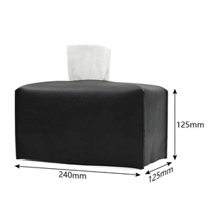 Boîte à mouchoirs carrée décorative en cuir PU Boshho – Distributeur moderne de mouchoirs en cuir pour salle d'hôtes - Product Image 3