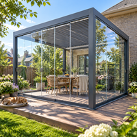 Auvent d'ombrage extérieur en aluminium avec toit à lamelles, pergola électrique, abri pour voiture