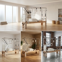 Cama Cadillac Multifuncional 3 en 1: Equipo de Pilates de Madera de Roble Resistente, Ideal para Estudios en Casa y Gimnasios