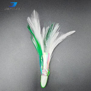 Appâts à la traîne chocolat résine pêche en mer tête de pieuvre avec jupe en plumes Pêche au leurre - Product Image 6