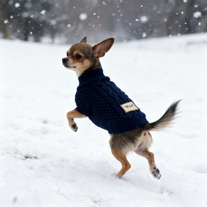 سترة للكلاب، بلوفر للجراء، ملابس للحيوانات الأليفة مخصصة، ناعمة ودافئة للشتاء، مصنوعة يدويًا بالكروشيه، محبوكة بلون واحد وصديقة للبيئة - Product Image 3