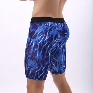 Men's Mid-Rise Sports <b>Boxer</b> Briefs with Extra <b>Long</b> Animal Print Breathable and Sweat-Wicking Thin Logo on Waist - Product Image 2