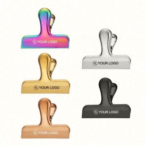 Clips de fermeture hermétique pour sacs de cuisine, écologiques, 5 couleurs, avec logo personnalisé, en acier inoxydable 430 robuste pour aliments - Product Image 1