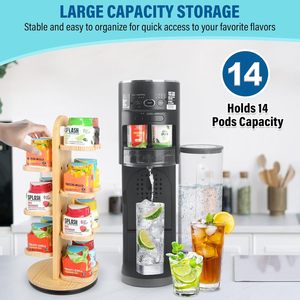 Estante giratorio de madera para cápsulas de café, organizador de bolsitas de té y cápsulas, soporte giratorio 360° - Product Image 2