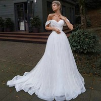 Nouvelles robes de mariée de luxe Sexy dentelle une épaule mince petite queue une ligne robes de mariée robe de mariée