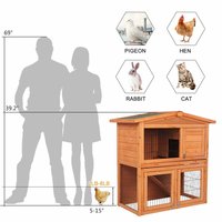 Clapier pour lapins, poulailler, maison pour animaux de compagnie en bois d'extérieur avec motif solide, coupe-vent pour lapin, cobaye, petit animal