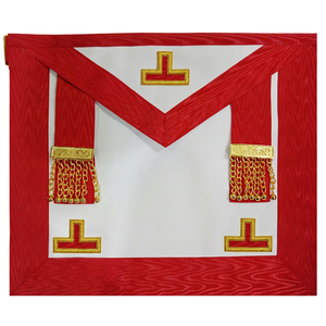 ผ้ากันเปื้อนมาสเตอร์เมสัน BAHOO EMBROIDERS สำหรับพิธีกรรมของสมาคมเมสัน สีแดง ASSR สำหรับทั้งชายและหญิง - ผ้ากันเปื้อนฟรีเมสัน ASSR - Product Image 1