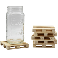 Sous-verre en bois massif naturel, style mini palette, rustique, pour décoration de table de bar à cocktails