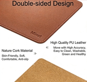 Maßgefertigtes PU-Leder Doppelseitiges Mauspad Leder-Mausmatte Wasserdichtes Leder-Mauspad - Product Image 5