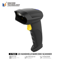 Lecteur de codes-barres portable Xincode à balayage automatique, codes 1D, 2D et QR, filaire USB, pistolet de lecture de codes X-760H