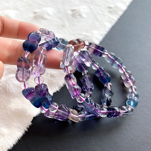 <span class=keywords><strong>Bracciale</strong></span> in Fluorite Fluorescente Traslucida Effetto Ghiaccio con <span class=keywords><strong>Volpe</strong></span> Intagliata, Cristallo Naturale, Braccialetto Singolo, Gioiello di Moda per Coppie - Product Image 3
