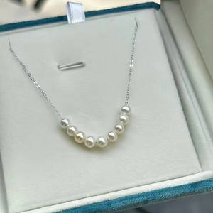 Vente directe d'usine, collier de perles d'eau douce naturelles de 11-12 mm, forme ronde à forte luminosité avec de légères imperfections, accessoire cadeau pour maman - Product Image 3