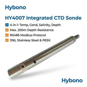 หัววัดคุณภาพน้ำแบบดิจิตอลหลายพารามิเตอร์ Hy4007 เซ็นเซอร์วัดค่า Ctd ค่าสูง พร้อมความลึก 0-200 เมตร สำหรับบ่อน้ำลึกและการวิจัยทางทะเล Hy4007 4- - Product Image 3