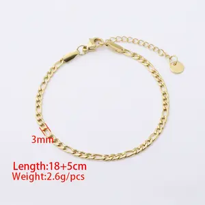 2025 नए सस्ते सोने की प्लेटेड स्टेनलेस स्टील धातु nk लिंक चेन ब्रैसलेट - Product Image 5