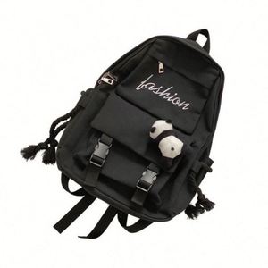 M0568 Mochila de Lona Simple y Moderna con Cierre de Cremallera, Unisex, para Estudiantes Universitarios, Bolsa Escolar, Mochilas de Secundaria, Capacidad de 30-40L, USB - Product Image 1