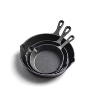 Wajan Dapur Bulat Berkualitas Tinggi 15.5cm/19.5cm/25cm, Wajan Penggorengan Besi Cor untuk Induksi