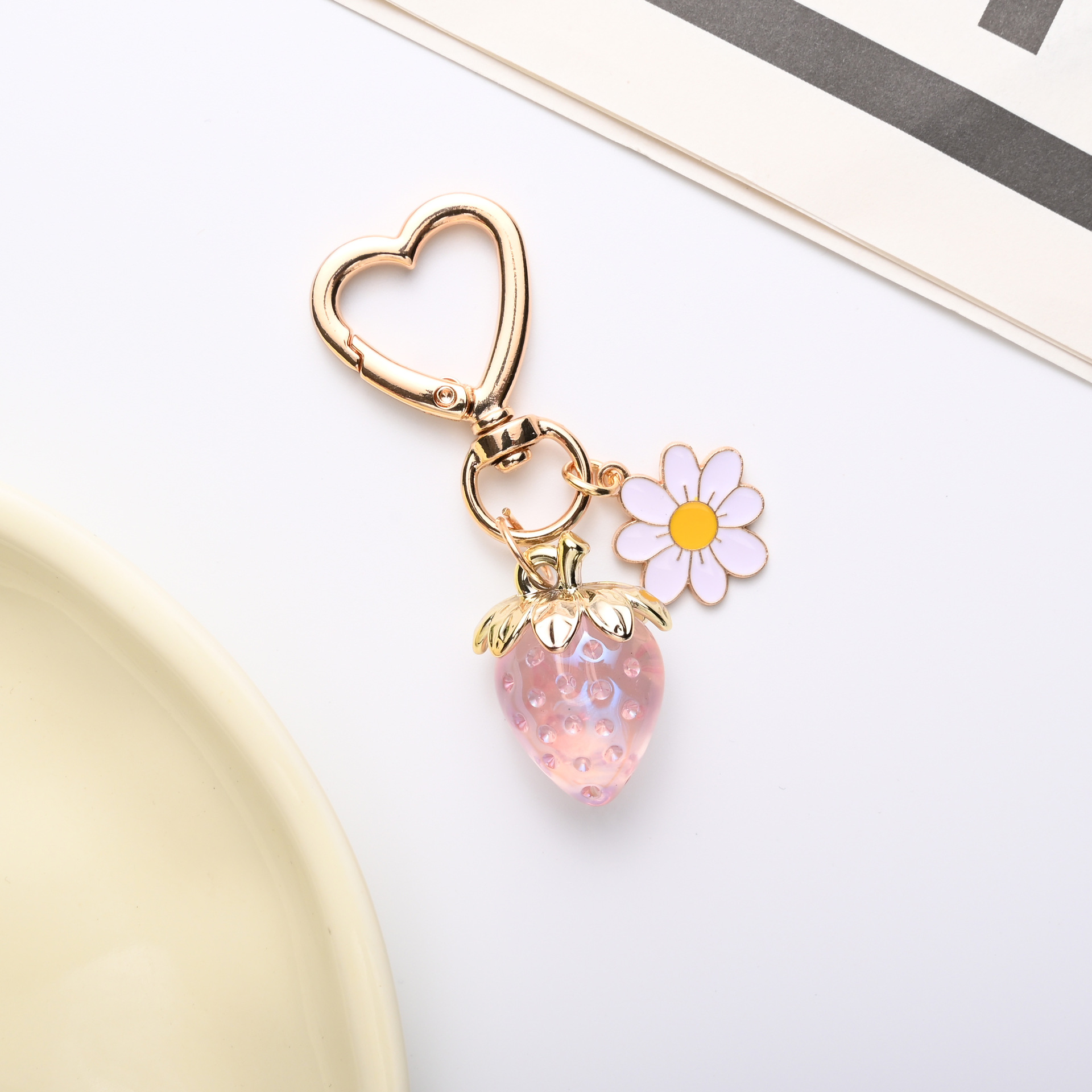 heart - shaped flower light pink strawberry