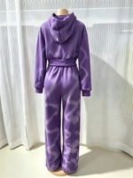 Setelan Hoodie Crop Wanita - Pakaian Kasual Jalanan yang Bernapas & Ringan, Ukuran Besar, Celana Panjang & Hoodie