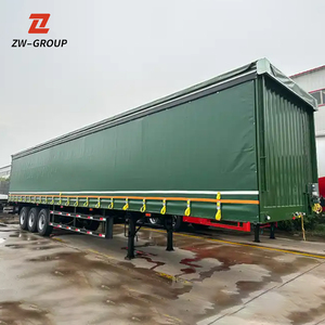<span class=keywords><strong>Prezzo</strong></span> di fabbrica di vendita caldo 3 assi verde 40ft 45ft tenda in PVC Sider semirimorchi per camion con tenda laterale - Product Image 3