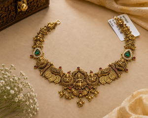 Collar Corto de Oro de 24K, 17.89 Gramos, Joyería India Tradicional Hecha a Mano para Mujer, para Bodas y Eventos Nupciales - Product Image 6