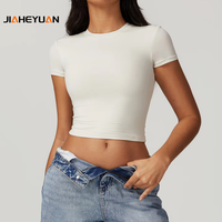 Personnalisé décontracté Slim Fit T-shirt femmes de haute qualité Gym Fitness entraînement à manches courtes haut court T-shirts femmes Streetwear