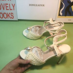 9.5CM Custom Your Own Logo Femme Fashion <b>White</b> <b>Heels</b> for Ladies - Product Image 5