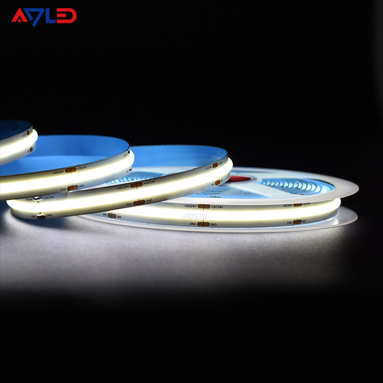 Wholesale 504 LEDs/m COB LED Strip Light Indoor Home Decoration High Ra80+ IP20 Rating 10MM PCB Width DC24V 180 Beam Angle