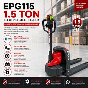 Transpalette électrique EPG115 1.5T : 48V/10Ah Li-Ion, commande Curtis, fourches de 1150 mm, roues en PU. - Product Image 2