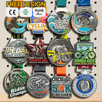 Vente en gros de médailles de sport 3D personnalisables, médailles de cyclisme découpées, médailles de finisseur, conception de médailles personnalisées en alliage de zinc