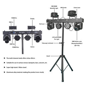 ไฟดิสโก้แบบพกพาสำหรับมืออาชีพ อุปกรณ์ดีเจสำหรับงานแสดง บาร์ 2 ชิ้น 6x8w RGBW 4in1 ไฟ <span class=keywords><strong>LED</strong></span> Par Bar สำหรับเวที พร้อมขาตั้ง - Product Image 4