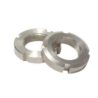 Écrous ronds à verrouillage nickelés avec rainures/trous pour broches pour fixation sécurisée sur essieux et arbres (automotive)