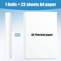 Rouleau de papier thermique A4 pour imprimante à code-barres sans fil - Séchage rapide, utilisation continue, notes d'étude et documents en stock