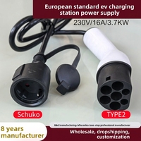 Adaptateur de prise femelle Type 2 vers 16A pour VE, prise d'alimentation EVSE pour station de recharge, convertisseur mobile 0,5M 1,5M 5M pour camping en véhicule électrique