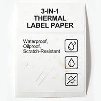 100*80mm Gulungan Label Termal Tahan Air, Tahan Minyak, Tahan Gores, Perekat Sendiri, Label Pengiriman Tiga Lapisan Pelindung, Label Produk